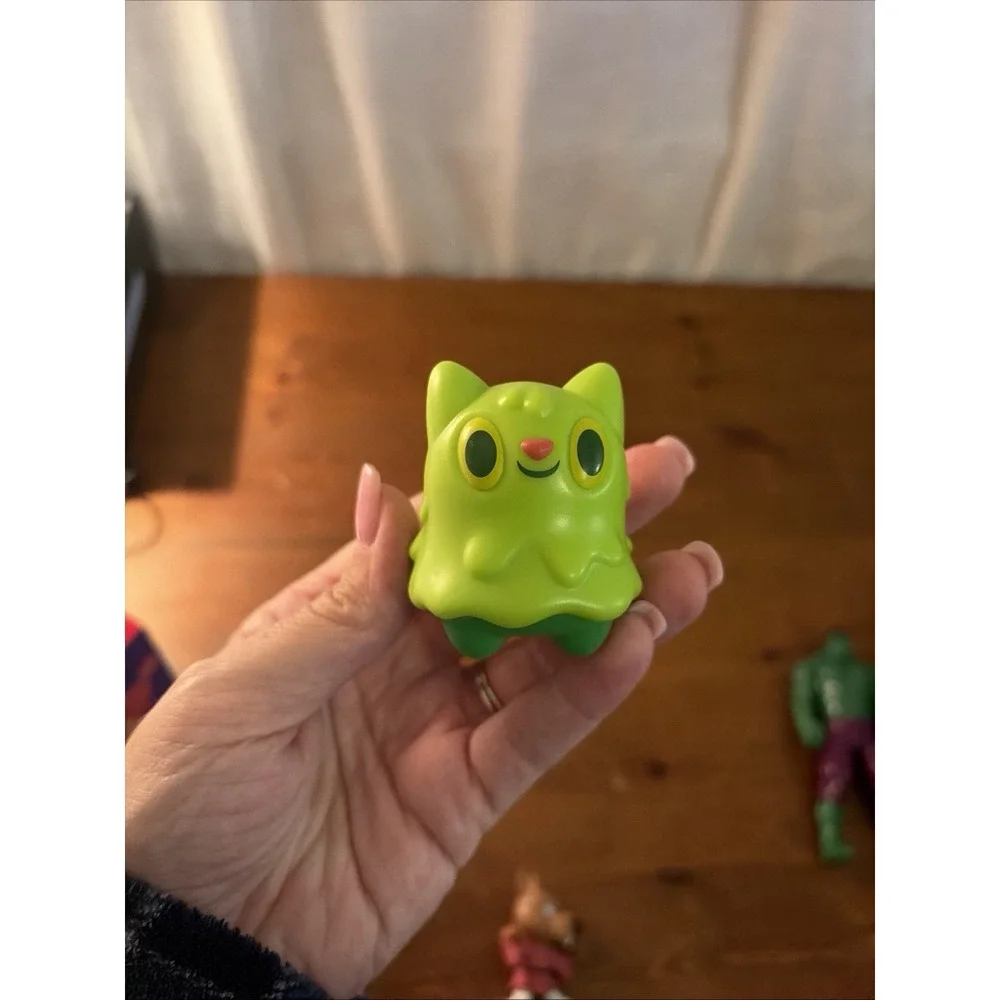 My Strange Pet Slime Cat Figure Neon Lime Green 2025 Wendy's Kids Meal Toy